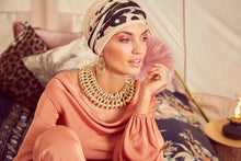 Load image into Gallery viewer, Christine Headwear Scarlett Boho Turban Set in Cream Black
