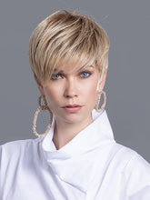 Load image into Gallery viewer, ELAN by ELLEN WILLE in SANDY BLONDE ROOTED 22.20.25 | Light Neutral Blonde, Light Strawberry Blonde, and Lightest Golden Blonde blend with Dark Shaded Roots
