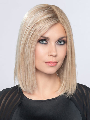 YARA by ELLEN WILLE in CHAMPAGNE ROOTED 26.22 | Light Beige Blonde, Medium Honey Blonde, and Platinum Blonde Blend with Dark Roots